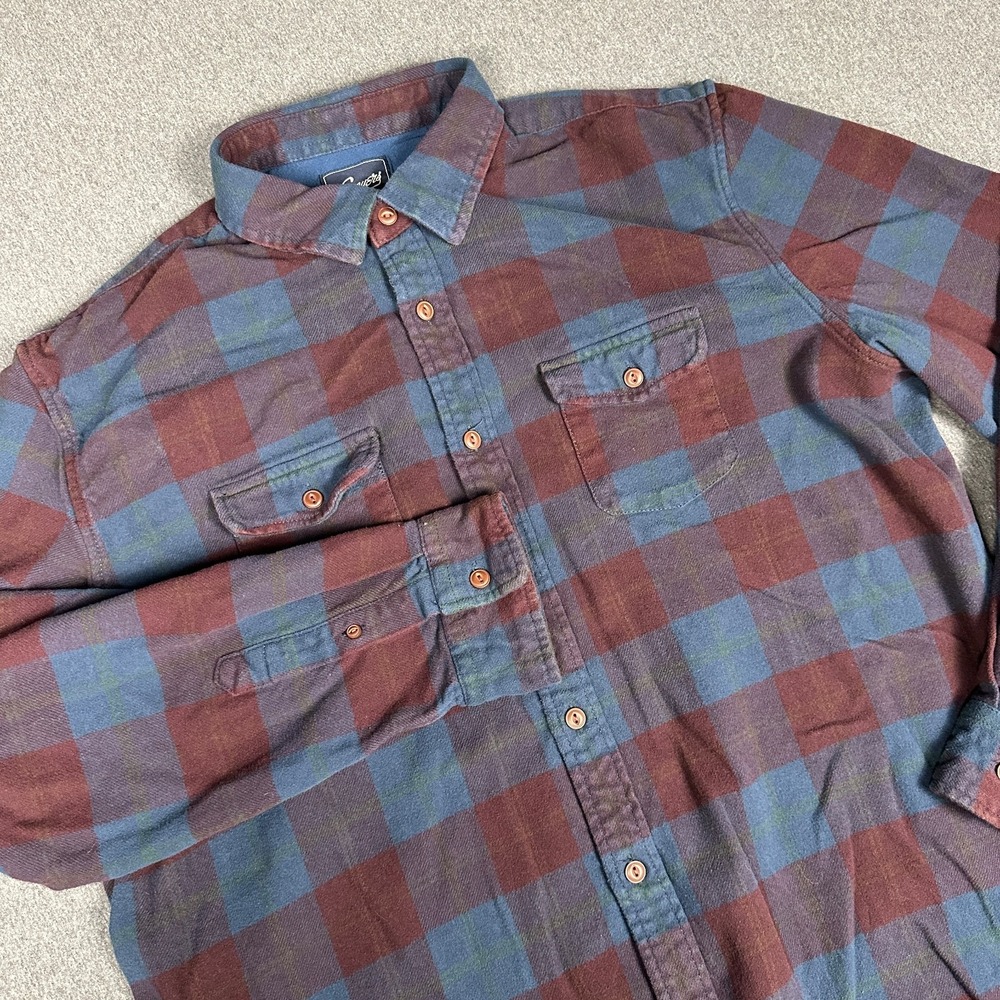 Grayers Heritage Flannels Mens XXL Buffalo Plaid Cotton Button-Up Shirt Blue Red
